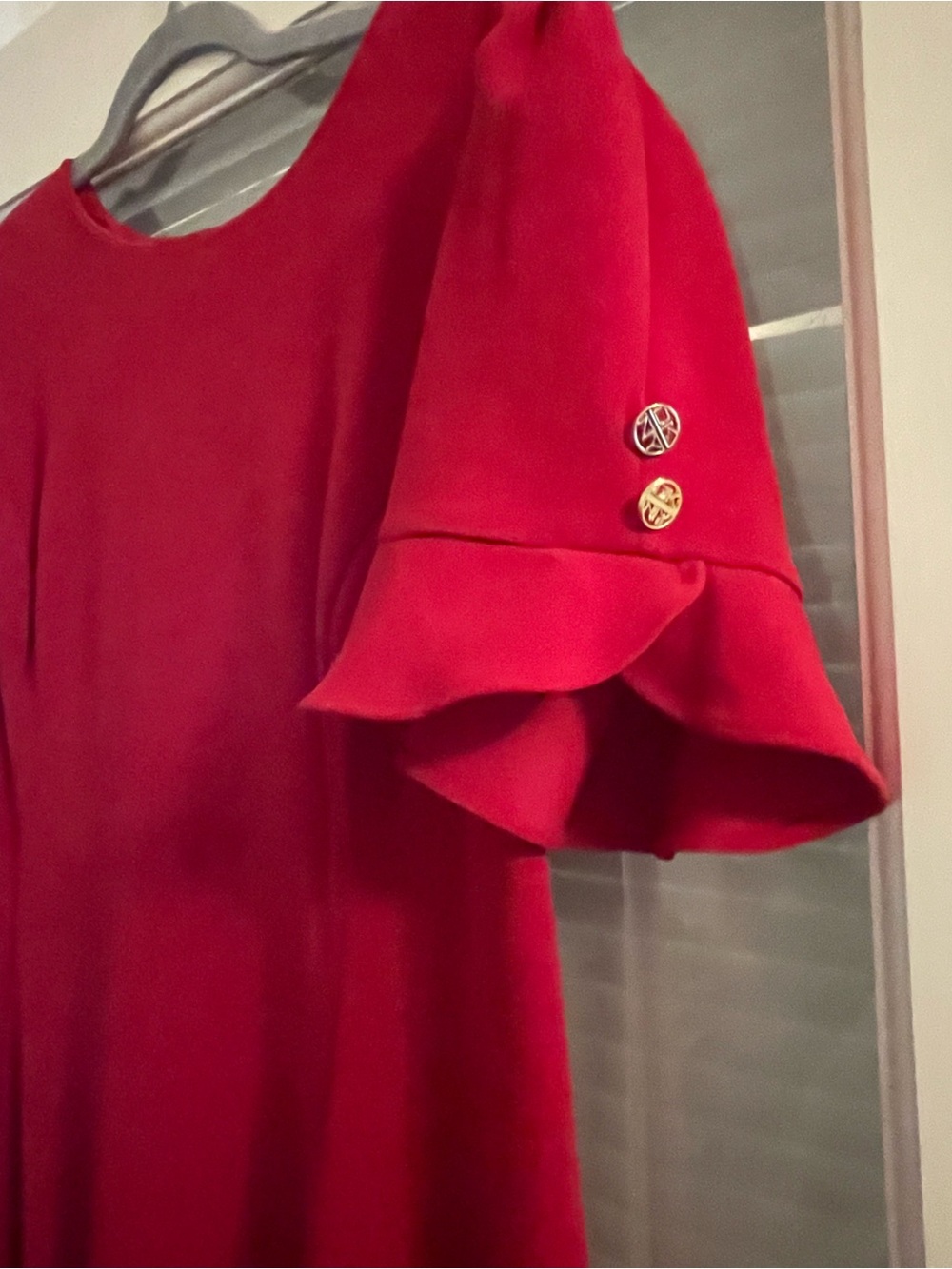 DKNY Red Short-Sleeve Dress - Women's size 16 - Picture 2 of 5